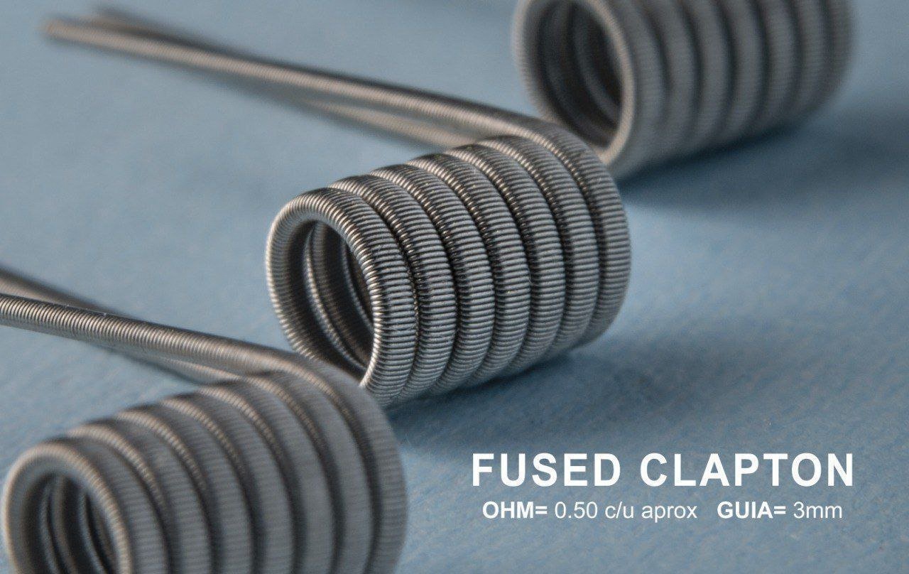FUSEDCLAPTON1GUIA Chino Vape x3 - Fused Clapton 1 0.50 Ni80 0.50 c/u Guia 3mm - Image 1