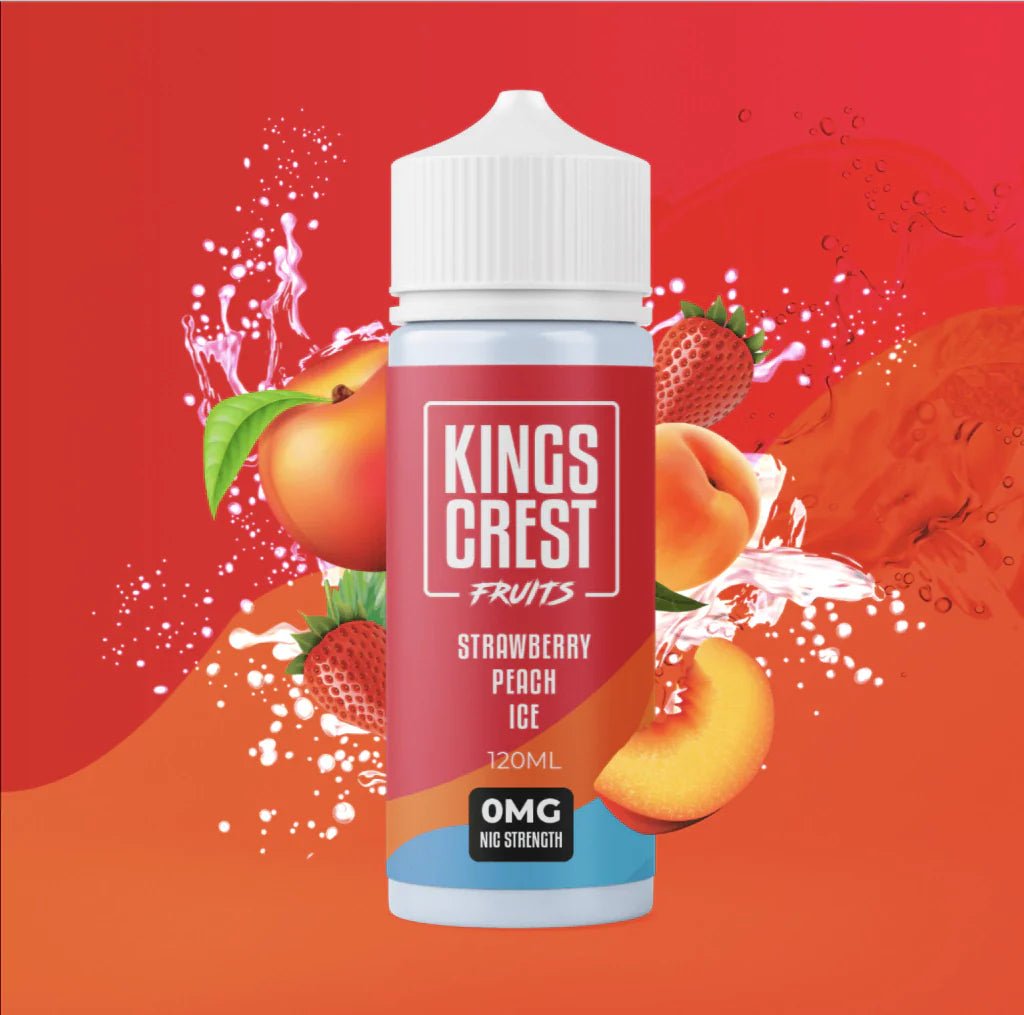 Strawberry_Peach King Crest e-liquids - Strawberry Peach Ice 120ml - Image 1