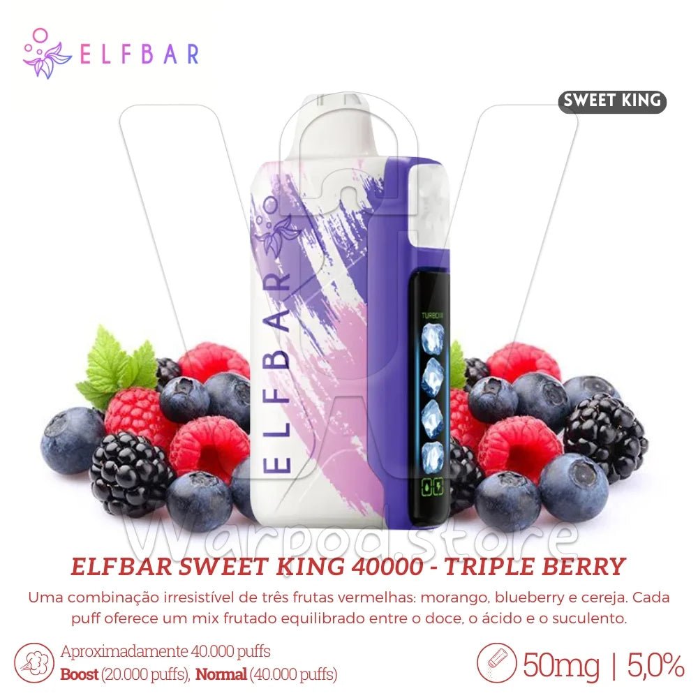 tipleberrysweet Elfbar Sweet King 40.000 Puffs Tiple Berry - Image 1