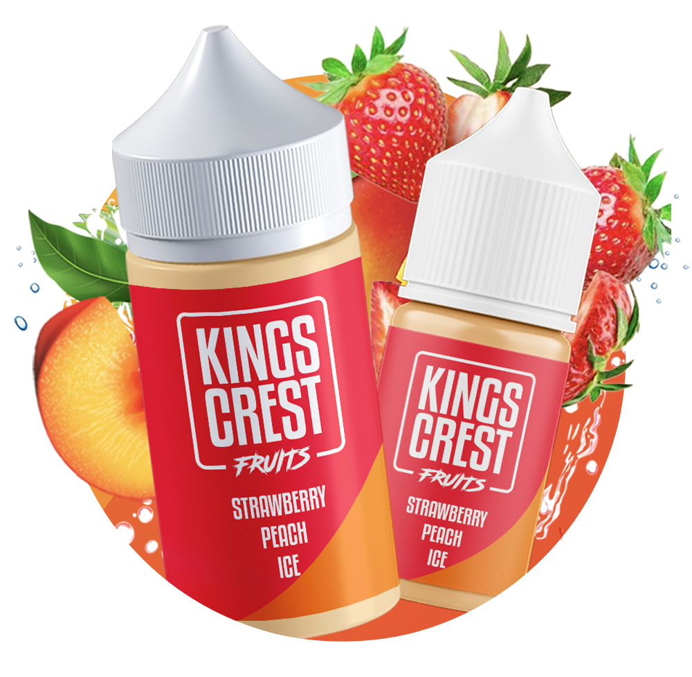 strawberry-peach-ice King Crest Salt Nic - 30ml - Strawberry Peach Ice - Image 1