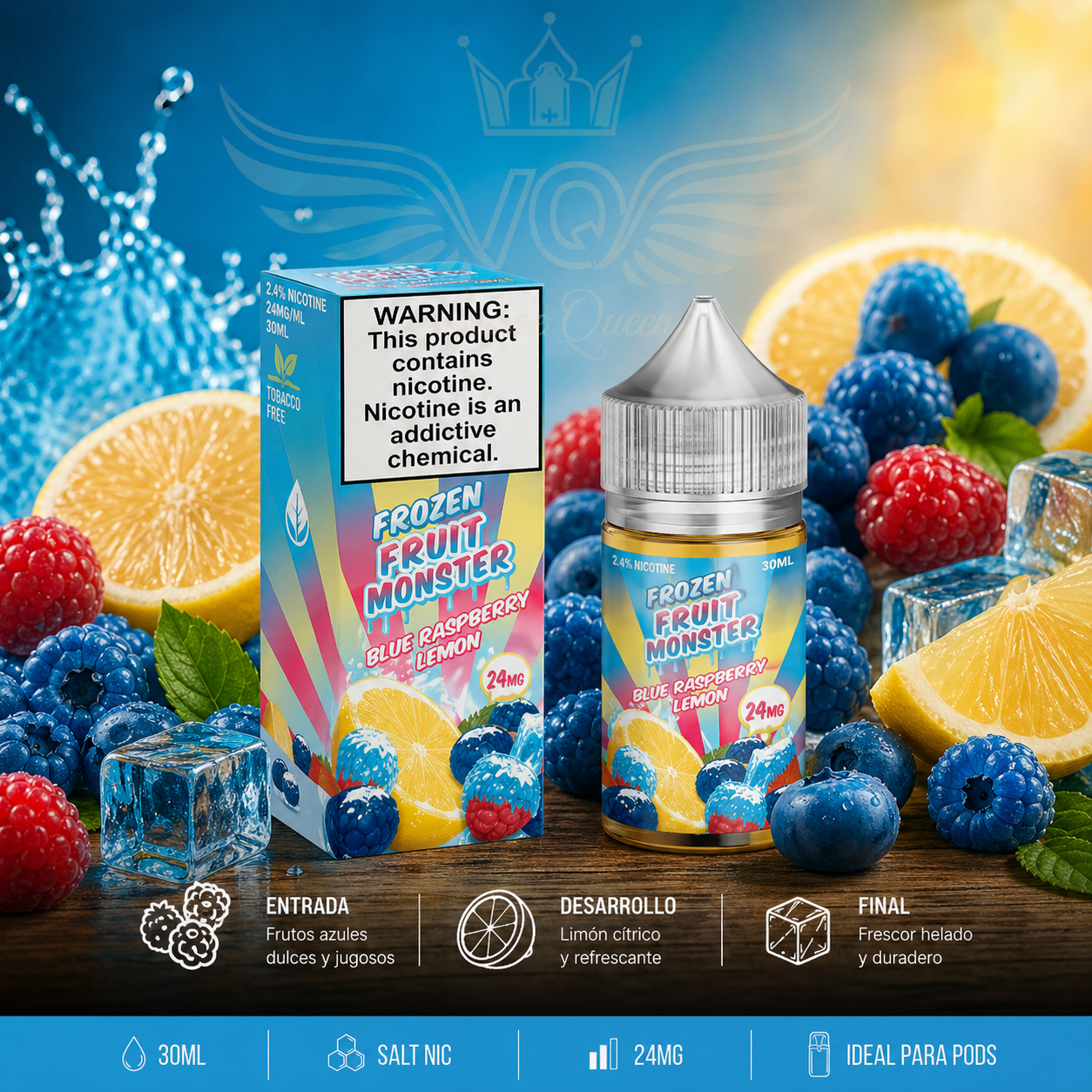 BLUEBERRY RASPBERRY LEMON Jam Monster Salt Nic – Blueberry Raspberry Lemon 24mg - Image 1