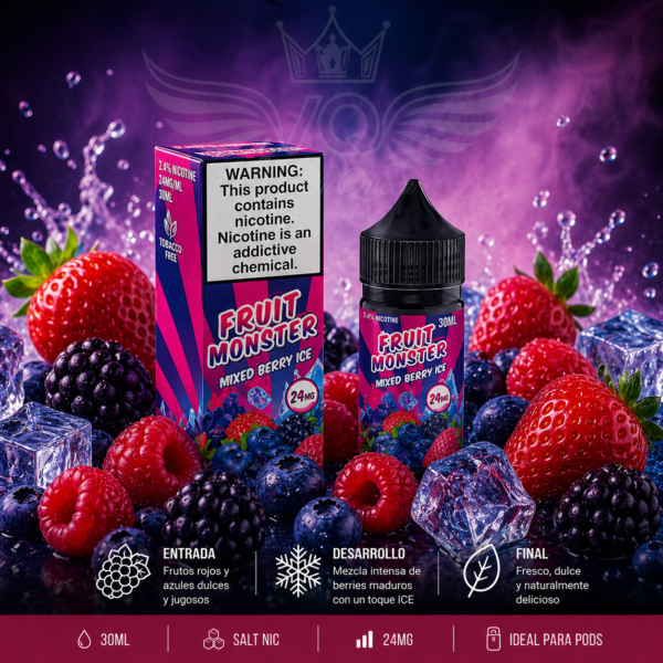 Jam Monster Salt Nic – Mixed Berry Ice 24mg