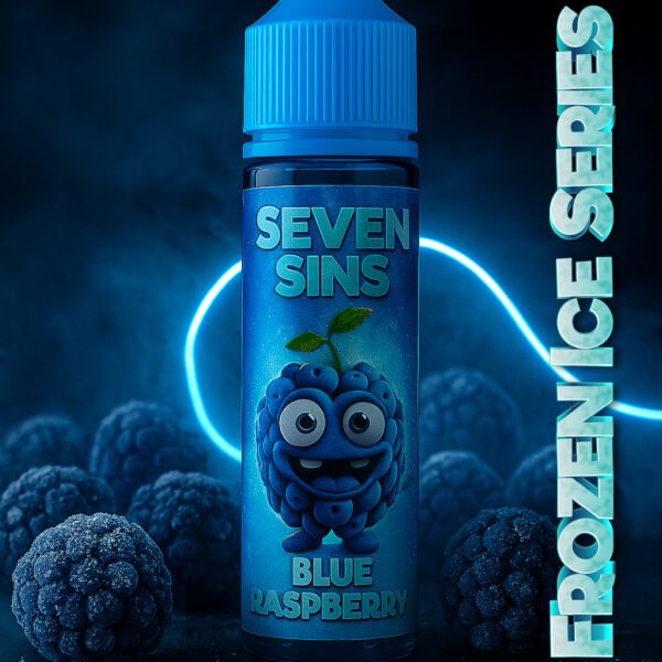 Seven Sins Salt Nic - 30ml- 25MG - Fozen Ice Series - Blue Raspberry Ice Frozen