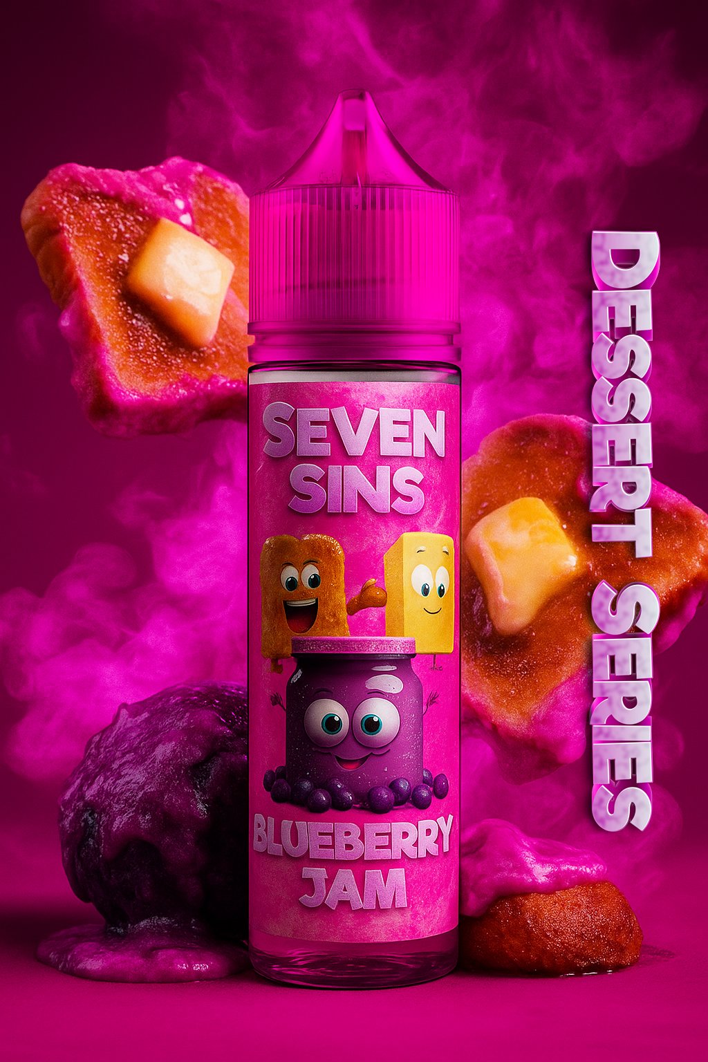 Blueberry Jam Dessert Seven Sins Salt Nic - 30ml- 35MG - Dessert Series - Blueberry Jam Dessert - Imagen 1