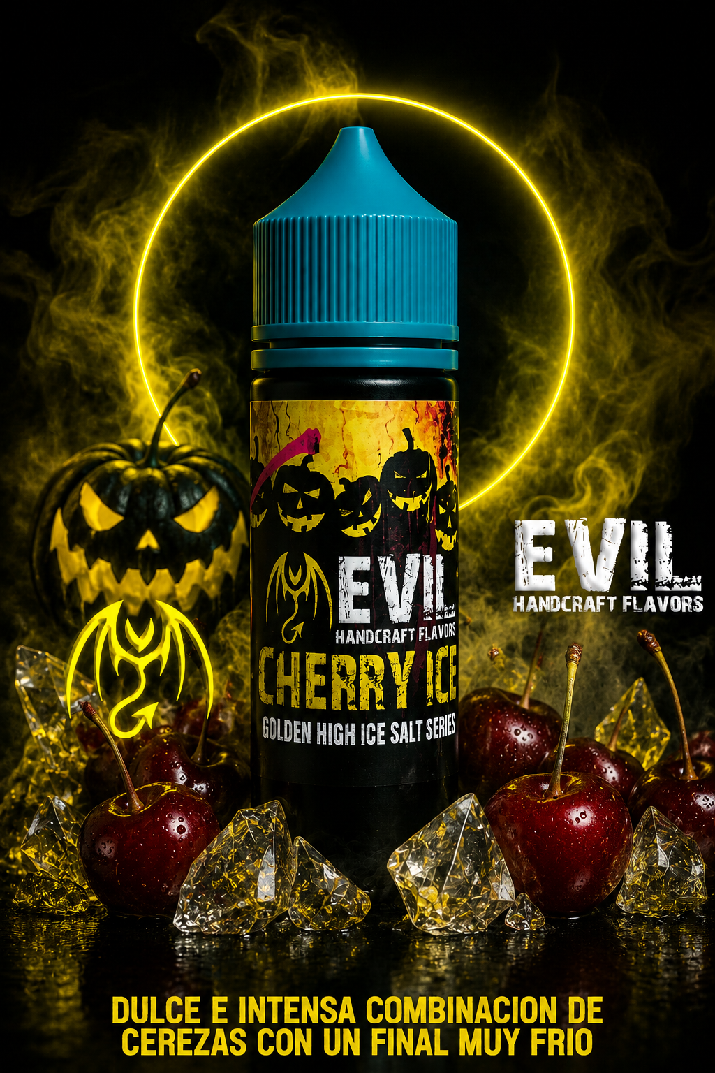 CHERRY ICE - GOLDEN Evil Salt Nic - 30ml- 25MG - Golden Series - Cherry Ice - Imagen 1