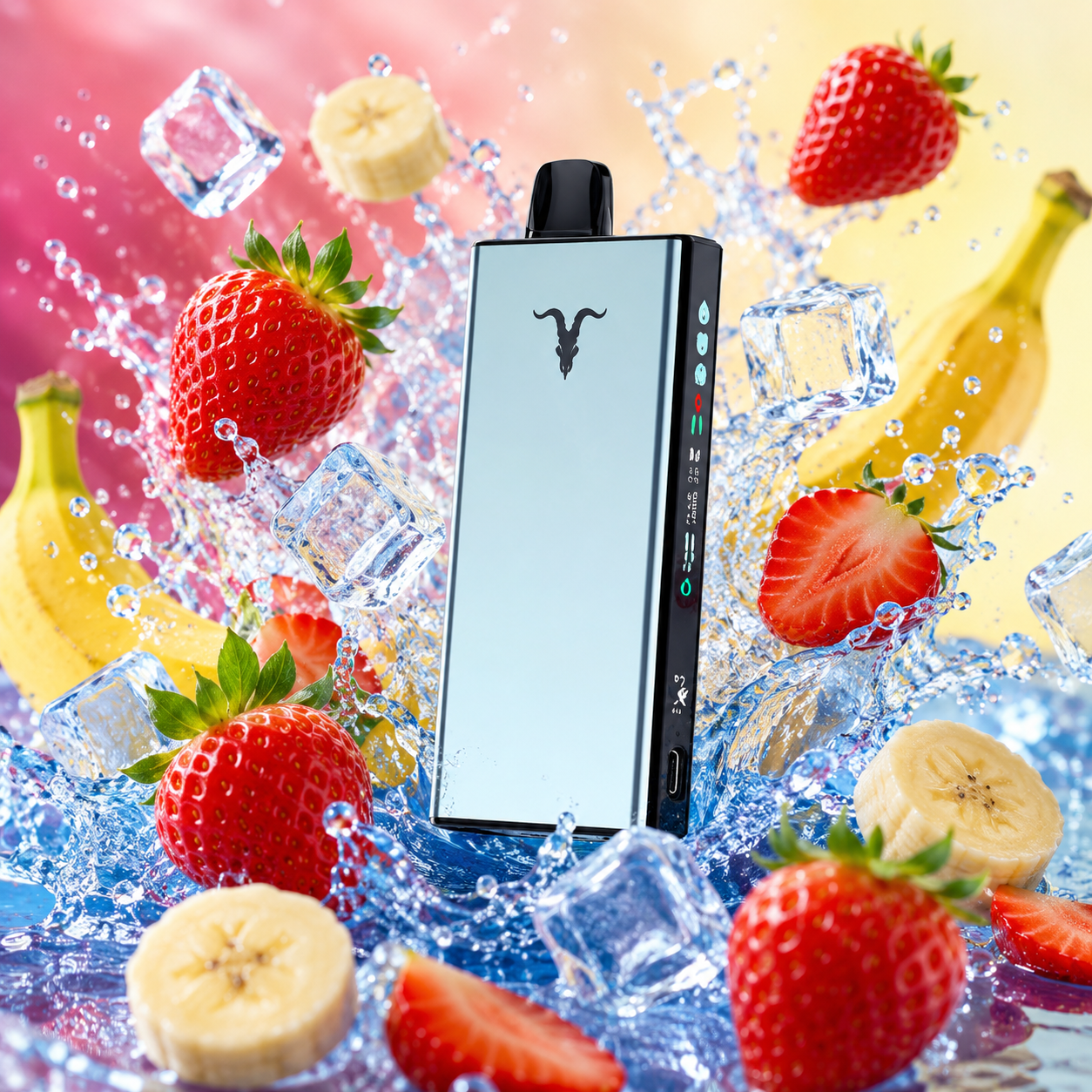 ChatGPT Image 7 ago 2026, 16_57_40 Ignite V400 40.000 Puffs - Prata Strawberry Banana Ice - Imagen 1