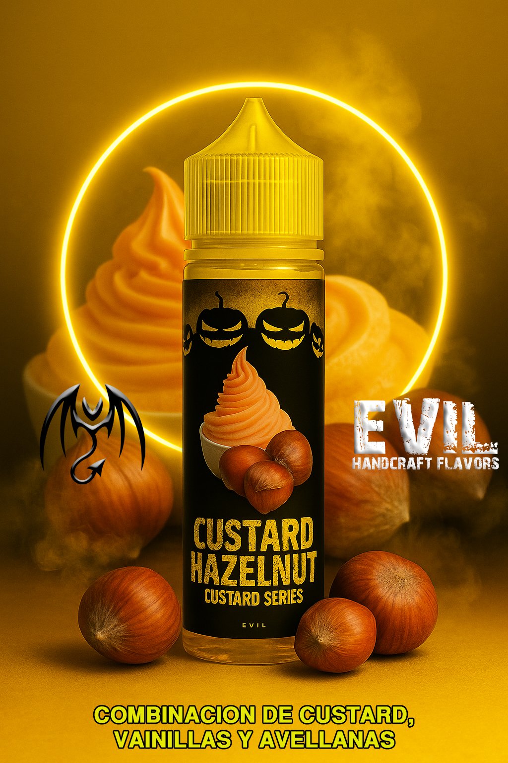 Custard Hazelnut Evil Salt Nic - 30ml- 25MG - Custar Series - Custard Hazelnut - Imagen 1