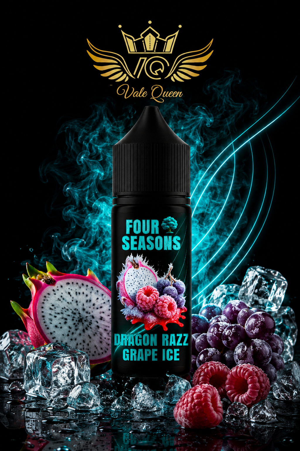 Dragon Razz Grape Ice Four Seasons Salt Nic - 30ml- 25MG - Dragon Razz Grape Ice - Imagen 1