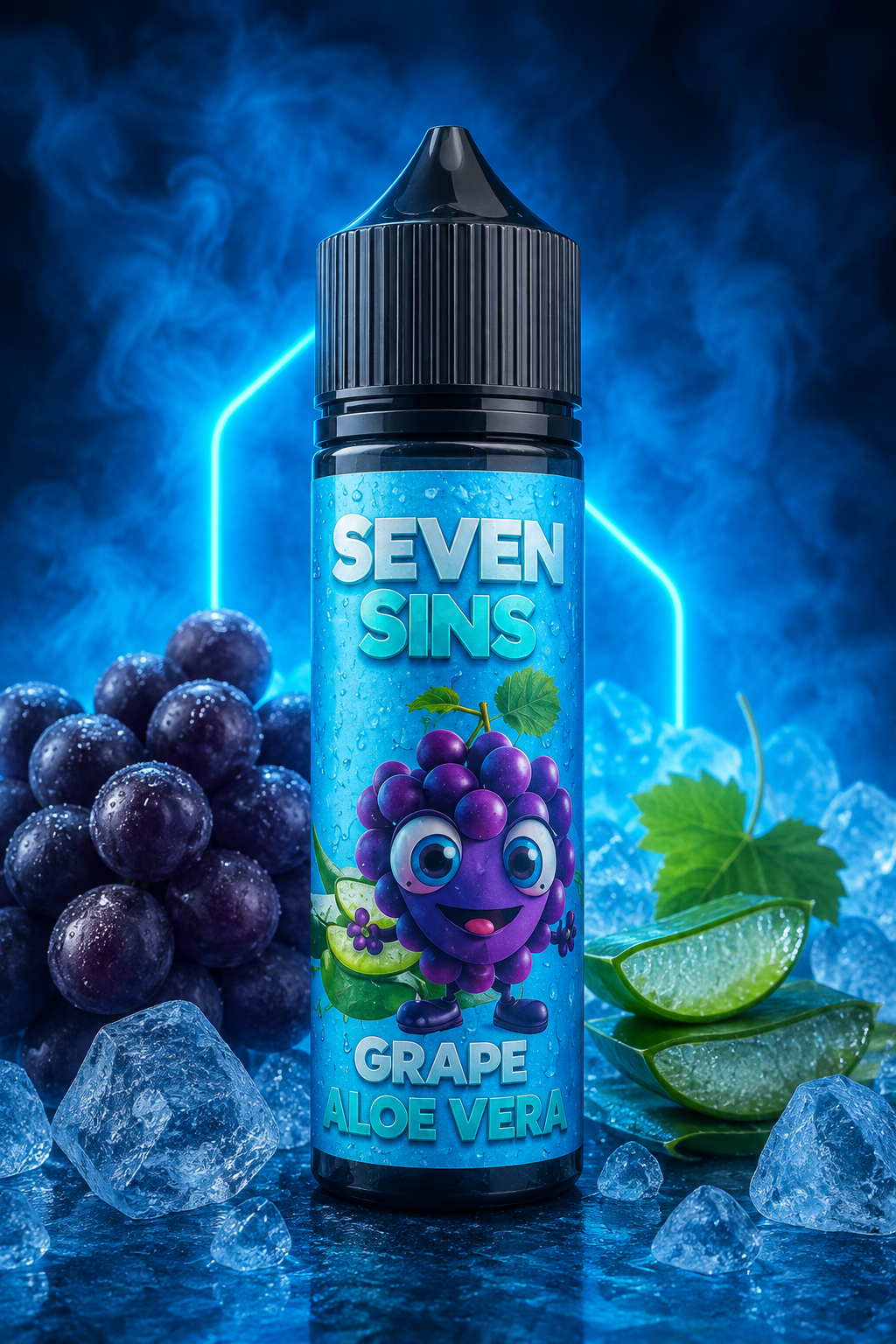 GRAPE ALOE VERA Seven Sins Salt Nic - 30ml- 25MG - Fozen Ice Series - Grape Aloe - Imagen 1