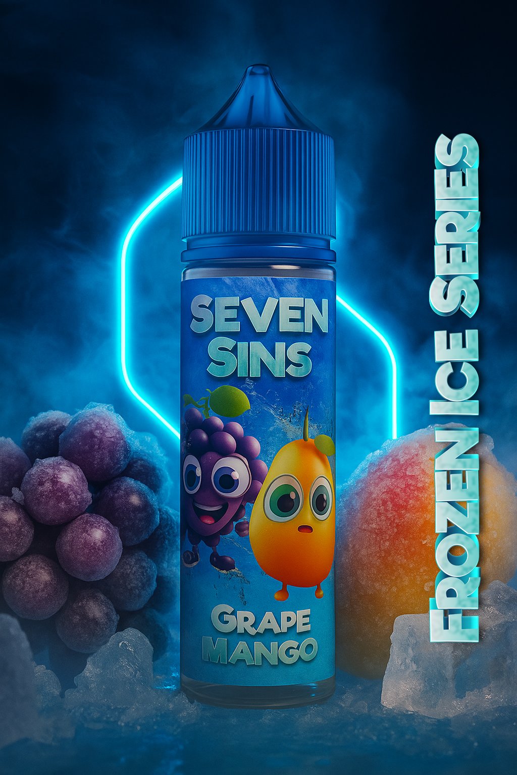 Grape Mango Frozen Seven Sins Salt Nic - 30ml- 0MG - Fozen Ice Series - Grape Mango Frozen - Imagen 1