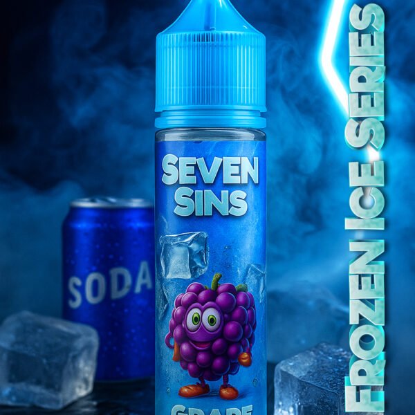 Seven Sins Salt Nic - 30ml- 25MG - Fozen Ice Series - Grape Soda Ice Frozen