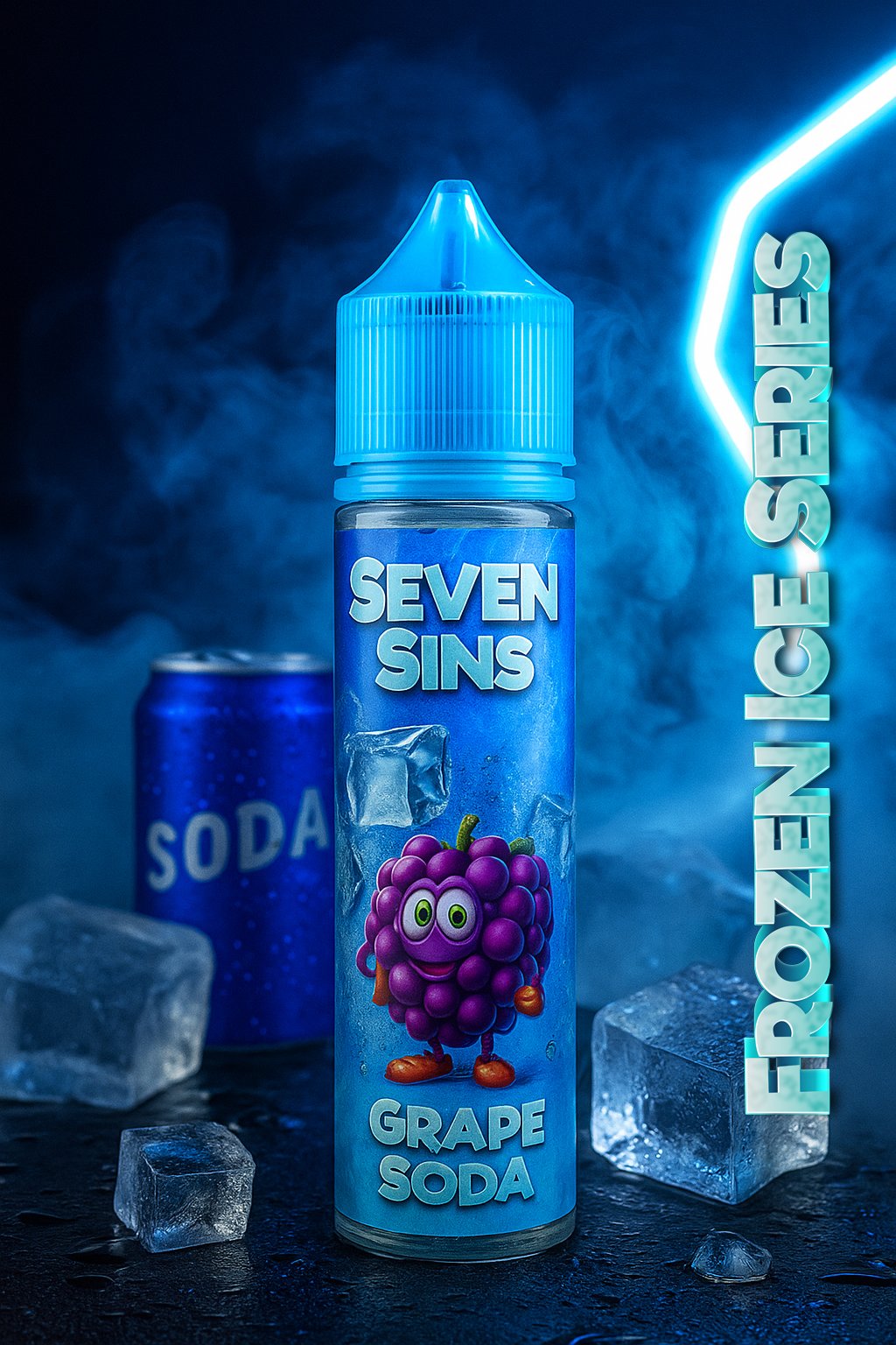 Grape Soda Ice Frozen Seven Sins Salt Nic - 30ml- 25MG - Fozen Ice Series - Grape Soda Ice Frozen - Imagen 1