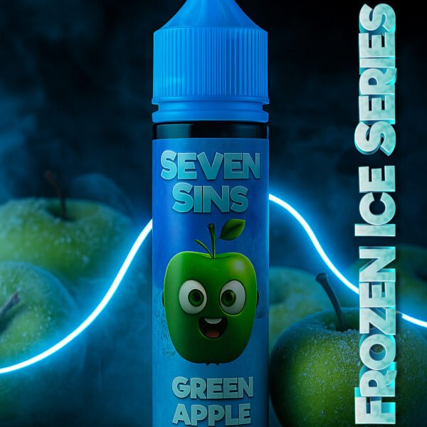 Seven Sins Salt Nic - 30ml- 25MG - Fozen Ice Series - Green Apple Ice Frozen