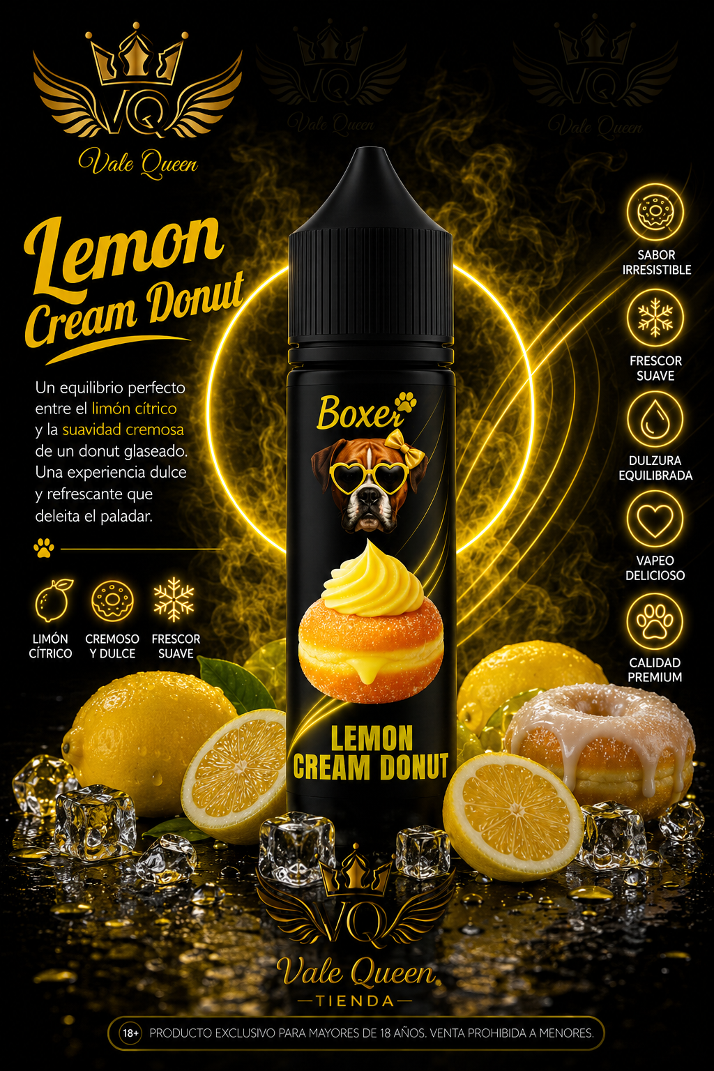 LEMON - Four Seasons Salt Nic - 30ml- 25MG - Lemon Cream Donut - Imagen 1