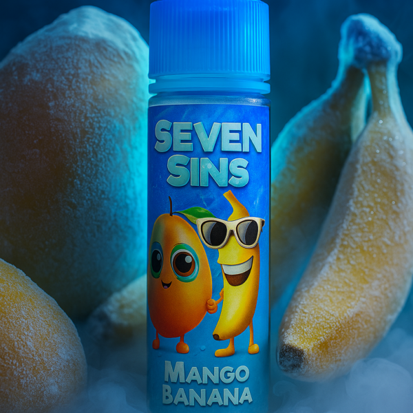 Seven Sins Salt Nic - 30ml- 25MG - Fozen Ice Series - Banana Mango Ice Frozen