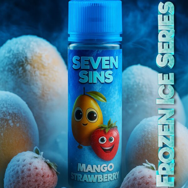 Seven Sins Salt Nic - 30ml- 25MG - Fozen Ice Series - Mango Strawberry Ice Frozen