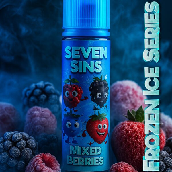 Seven Sins Salt Nic - 30ml- 25MG - Fozen Ice Series - Mixed Berries Ice Frozen