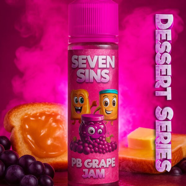 Seven Sins Salt Nic - 30ml- 25MG - Dessert Series - PB Grape Jam