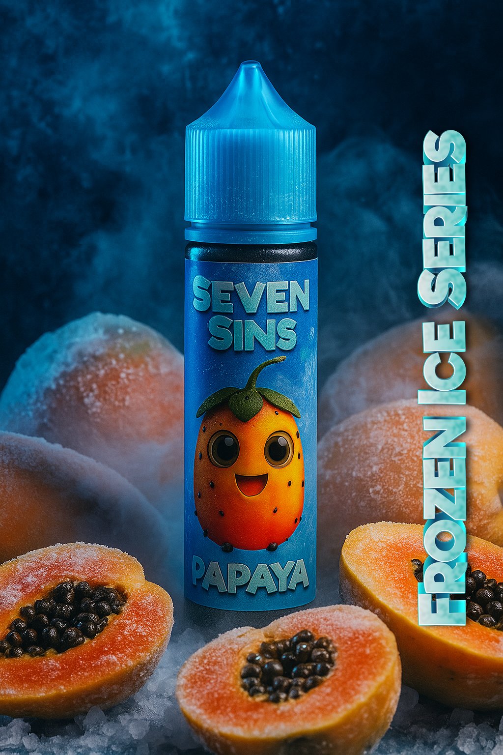 Papaya Ice Frozen Seven Sins Salt Nic - 30ml- 25MG - Fozen Ice Series - Papaya Ice Frozen - Imagen 1