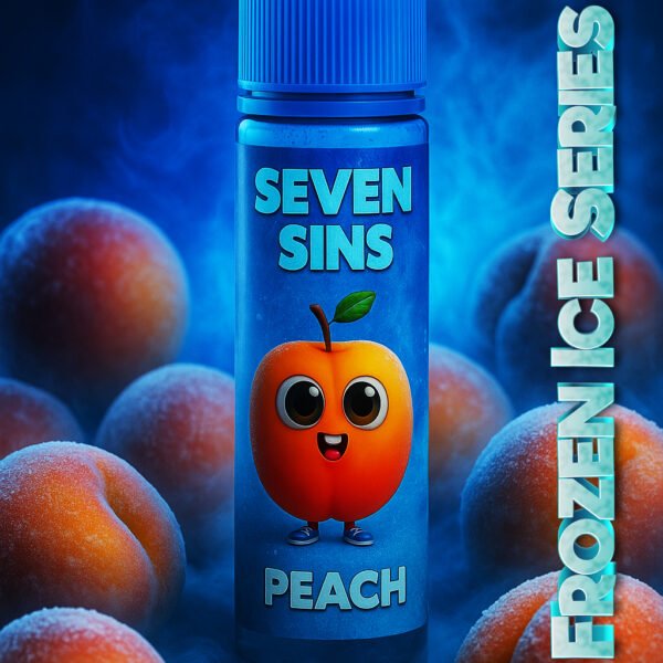Seven Sins Salt Nic - 30ml- 25MG - Fozen Ice Series - Peach Ice Frozen