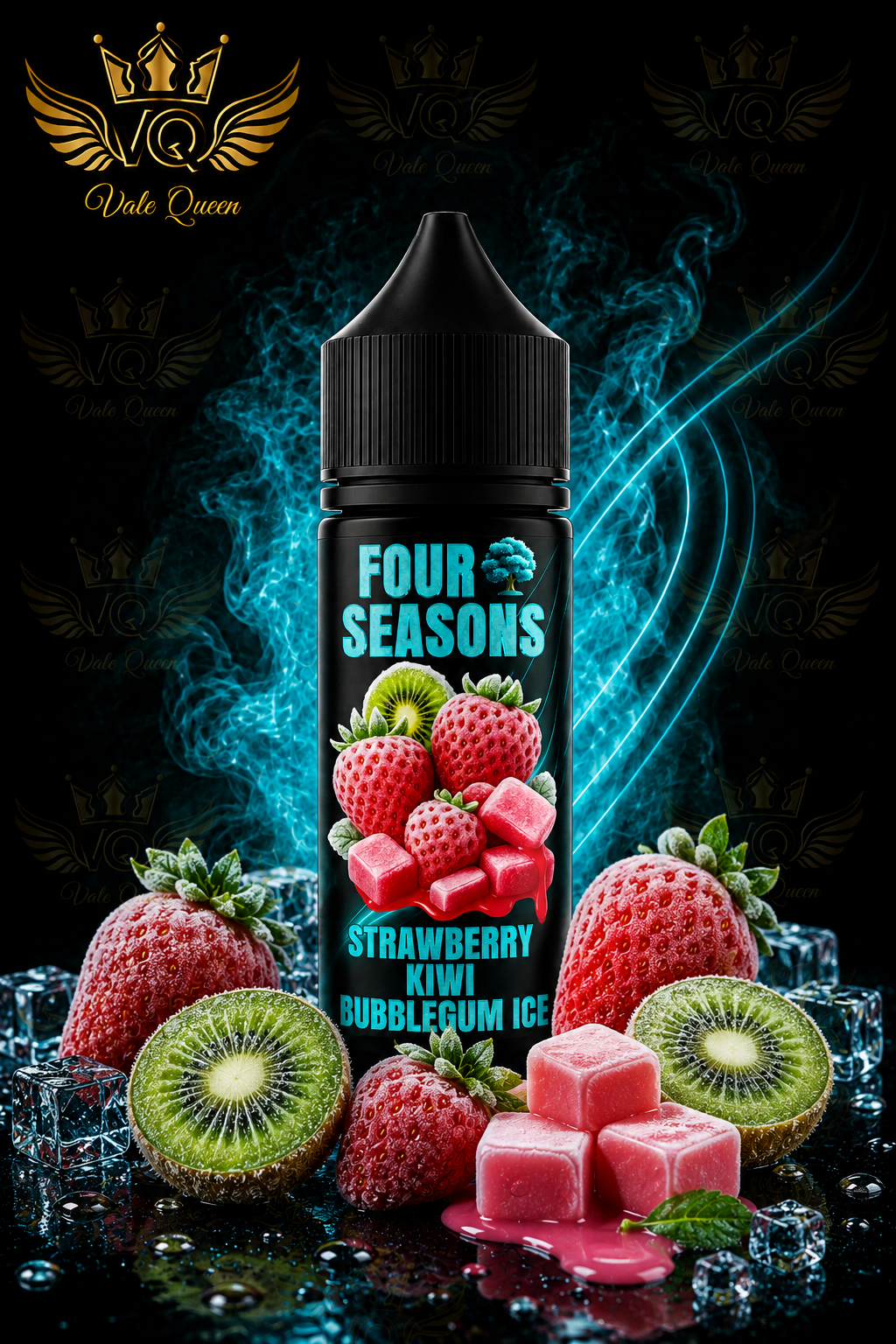 STRAWBERRY BUBBLEGUM KIWI ICE Four Seasons Salt Nic - 30ml- 25MG - Strawberry Bubblegum Kiwi Ice - Imagen 1