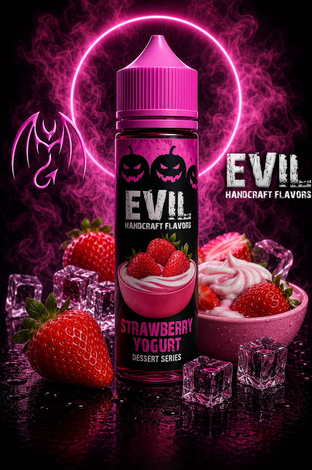 STRAWBERRY YOGURT Evil Liquido - 60ml- 3MG - Dessert Series - Strawberry Yogurt - Imagen 1