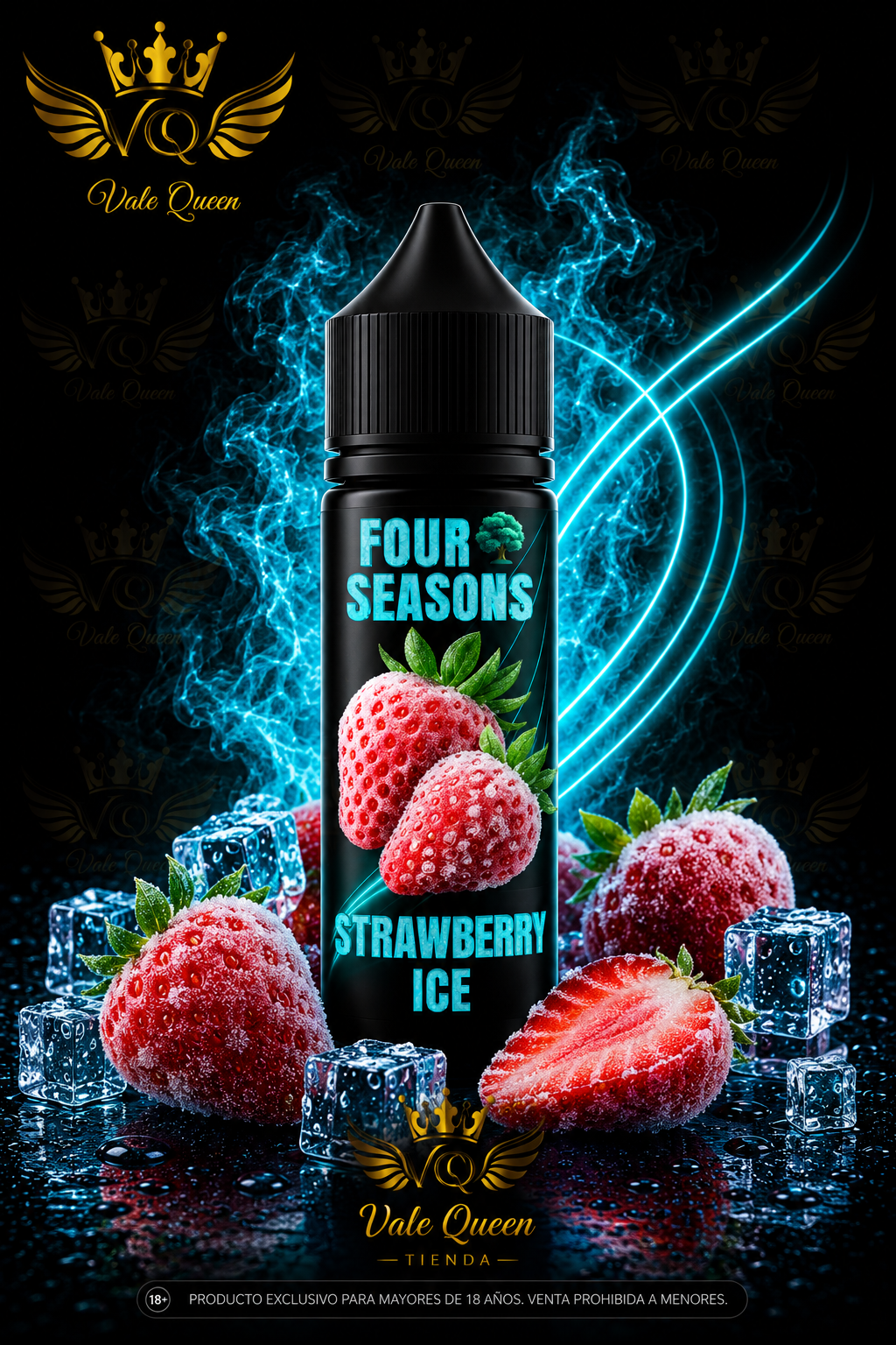 Strawberry Ice Four Seasons Salt Nic - 30ml- 25MG - Strawberry Bubblegum Kiwi Ice - Imagen 1
