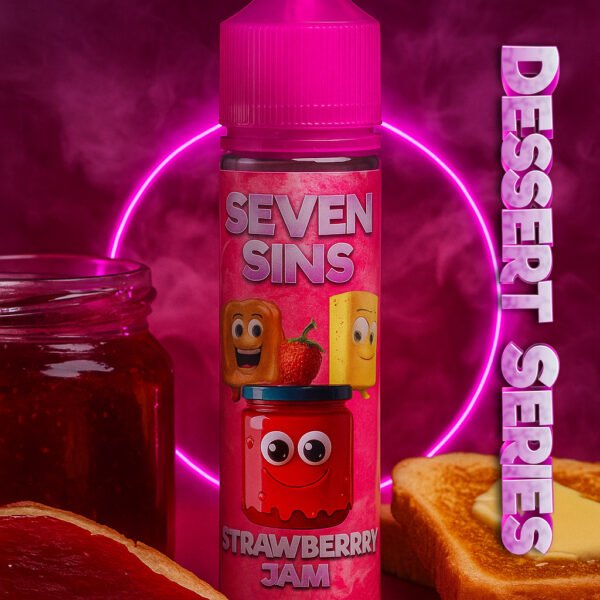 Seven Sins Salt Nic - 30ml- 25MG - Dessert Series - Strawberry Jam