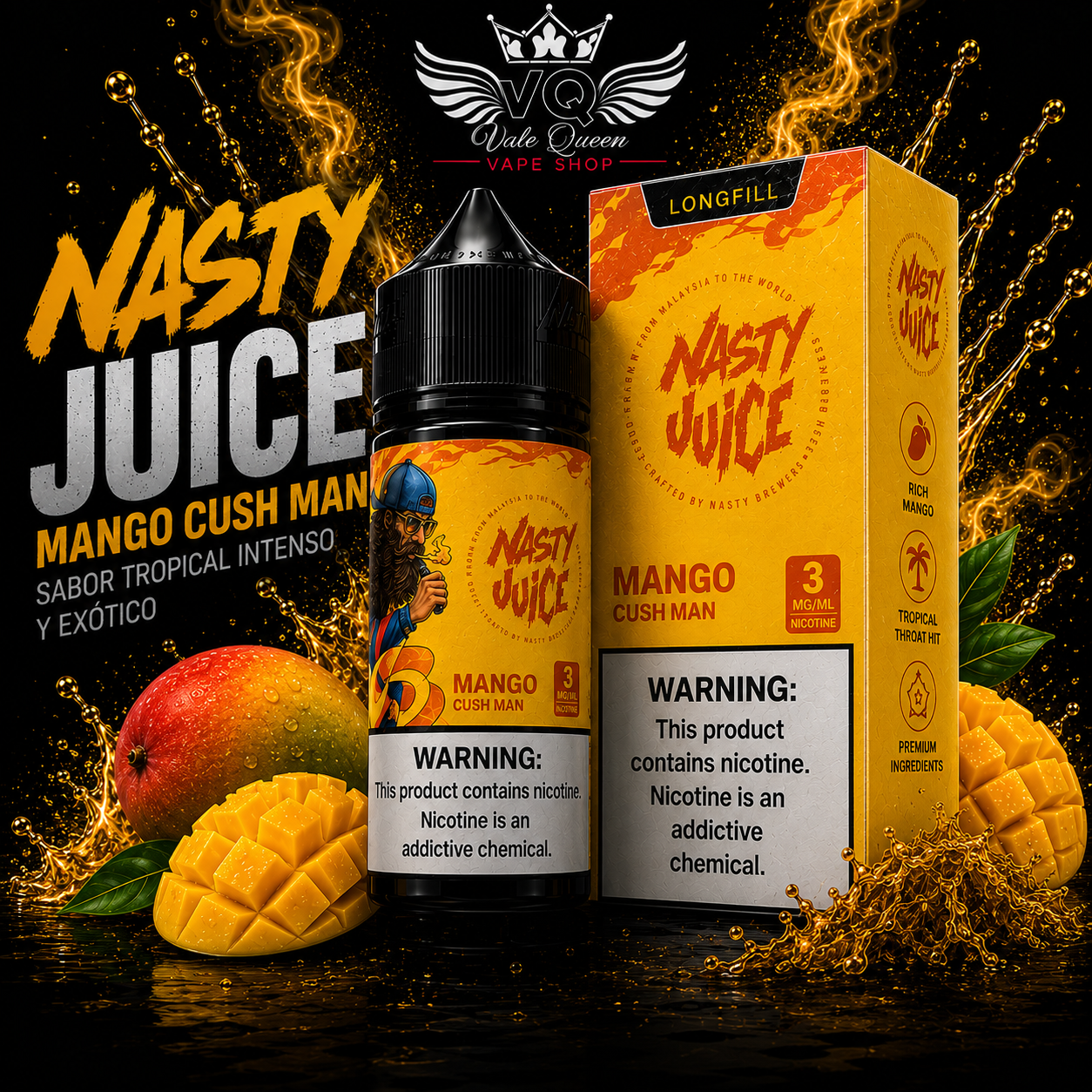 CUSH MAN MANGO Nasty 60ml Juice 3MG Cush Man Mango - Imagen 1