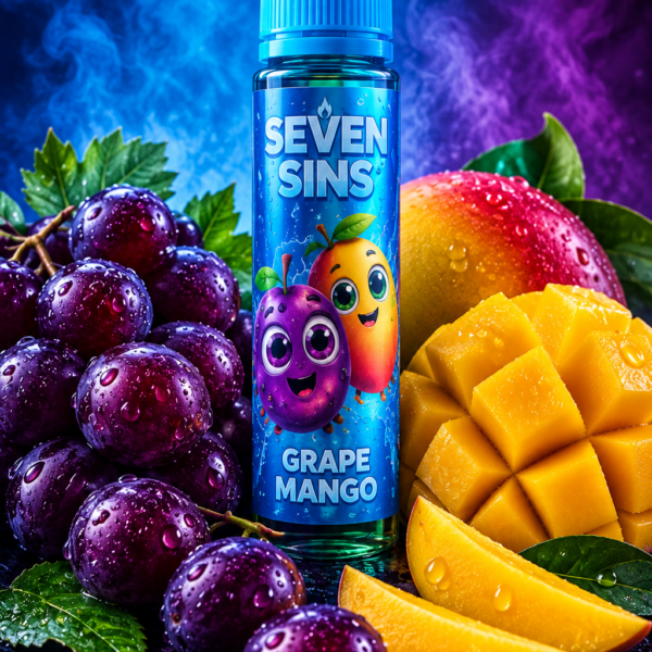 Seven Sins Salt Nic - 30ml- 0MG - Frozen Ice Series - Grape Mango Frozen Ice