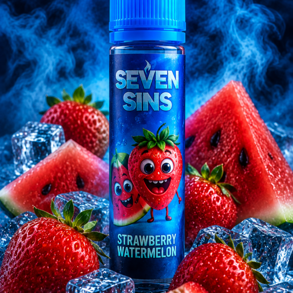 Seven Sins Salt Nic - 30ml- 0MG - Frozen Ice Series - Strawberry Watermelon Frozen Ice