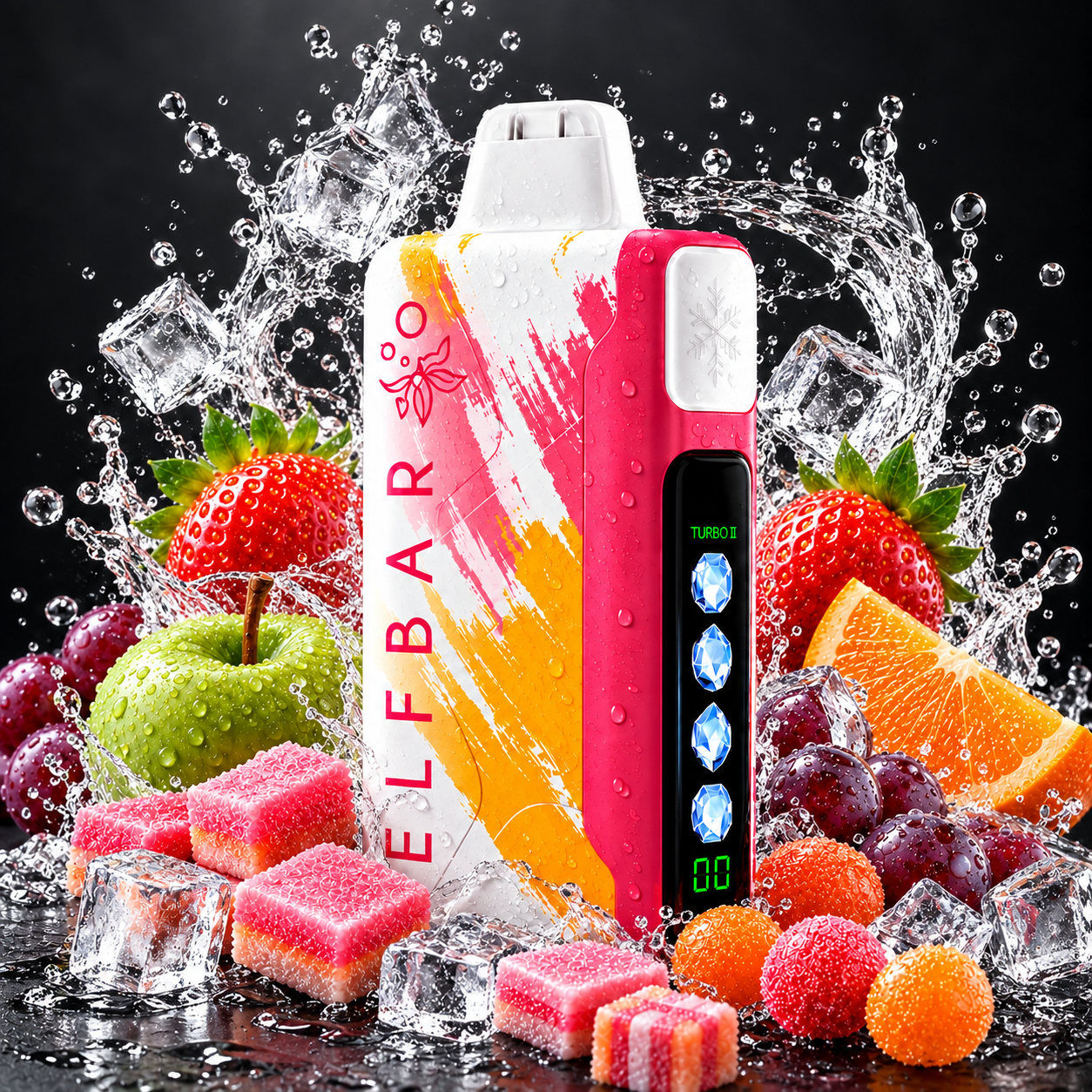 ELF BAR entre hielo y salpicaduras (1) Elfbar Ice King 40.000 Puffs - Bubbaloo Tutti Frutti - Imagen 1